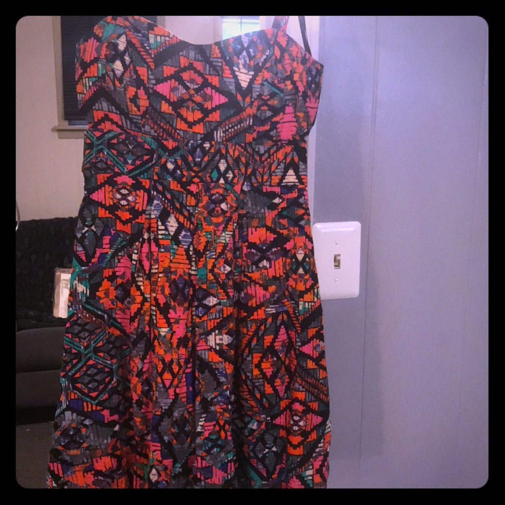 Multicolored cut out dress